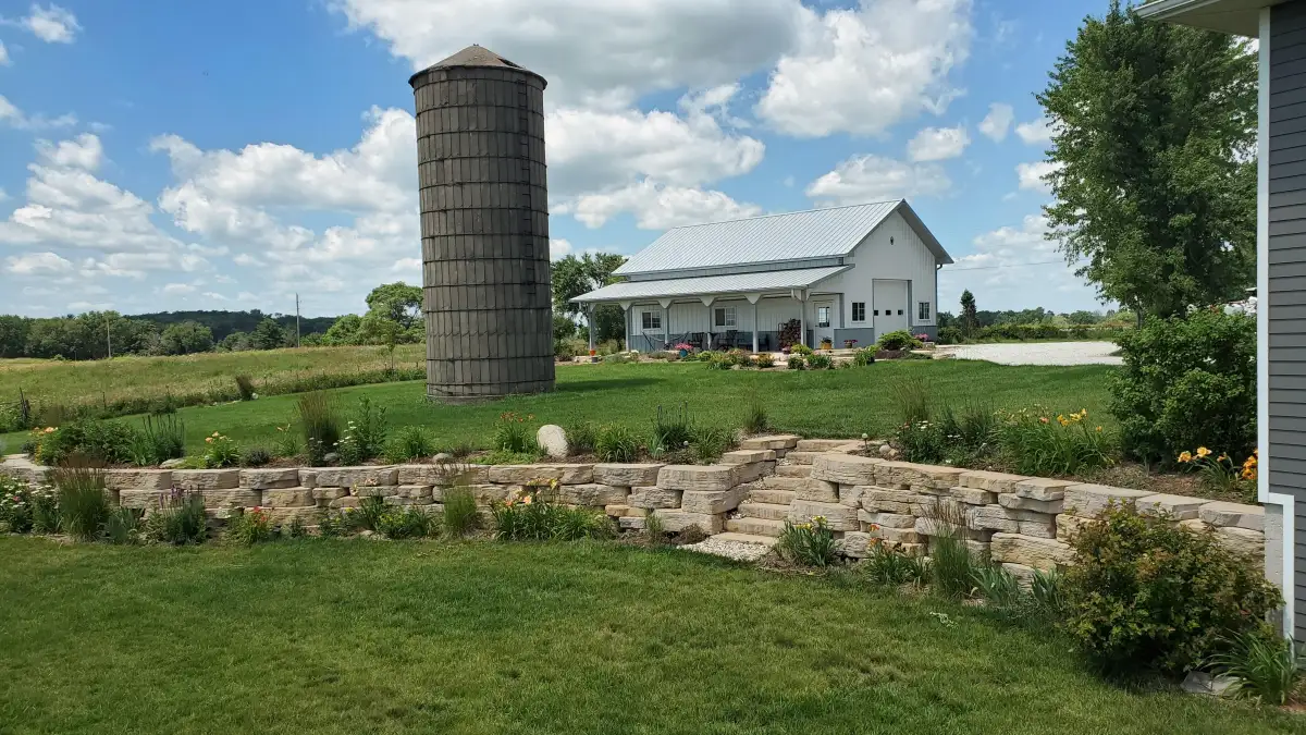 Landscaping project detail near Parkersburg Iowa